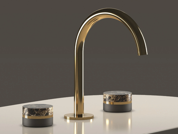 MACARONS - 3 hole metal washbasin tap with individual rosettes by RUBINETTERIE STELLA - view 2